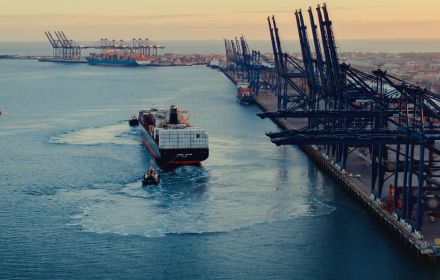 Cargo ship at port