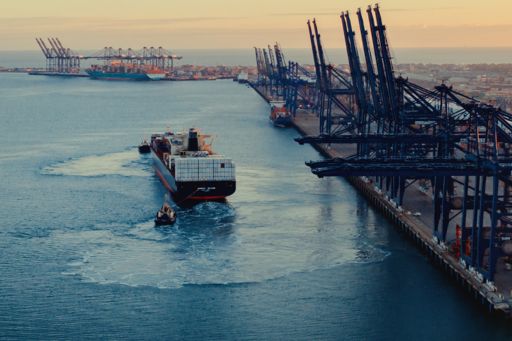 Cargo ship at port
