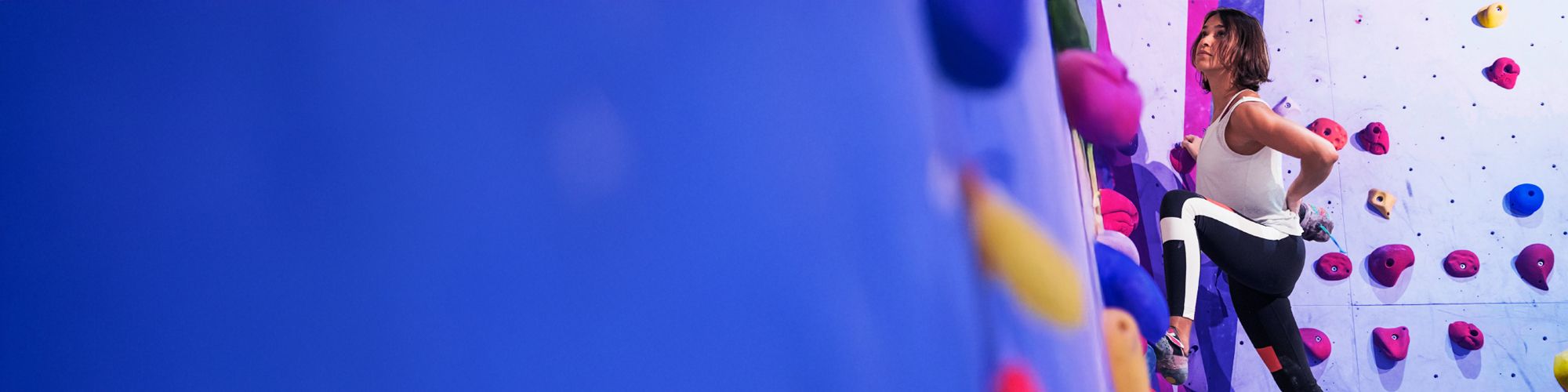 climber in hall blue