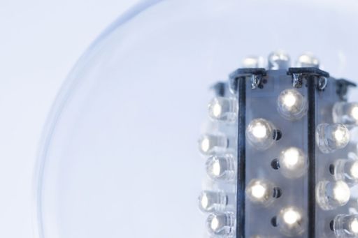 close up of illuminated light bulb
