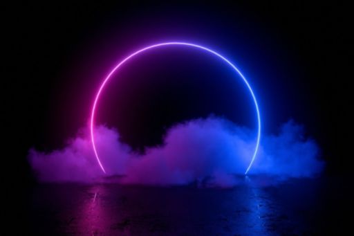 imagem simulando meia lua  em neon