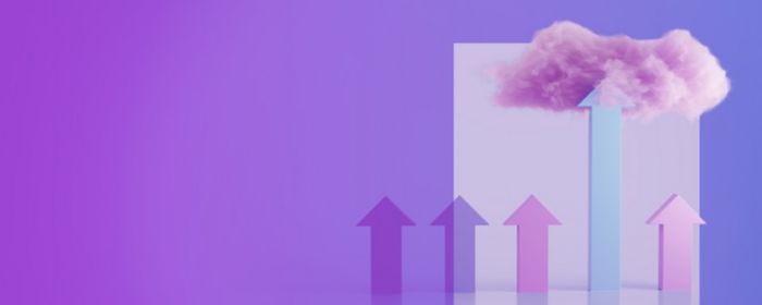 Cloud Monitor fünf nach oben zeigende Pfeile