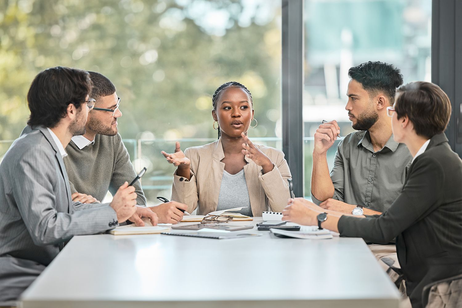 Colleagues in a meeting solving problem