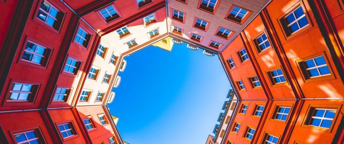 colorfoul building octagon shape courtyard markets