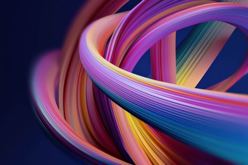 Colorful swirl on a dark blue background