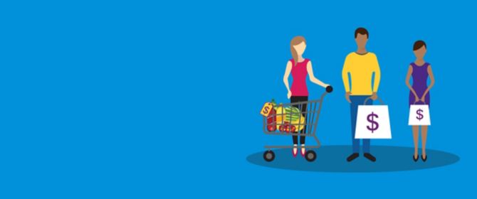 Consumers and shopping cart