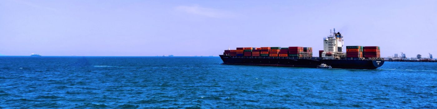 container vessel at sea