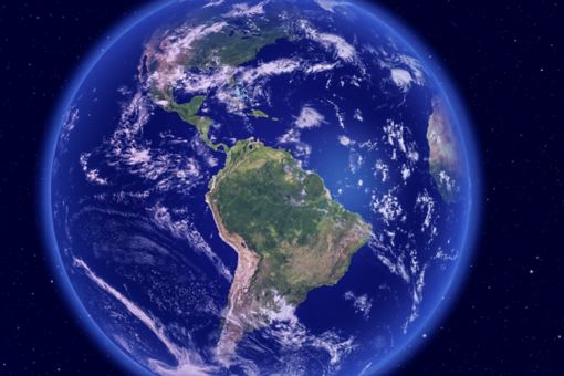 Vista panorámica de Latinoamérica desde el espacio