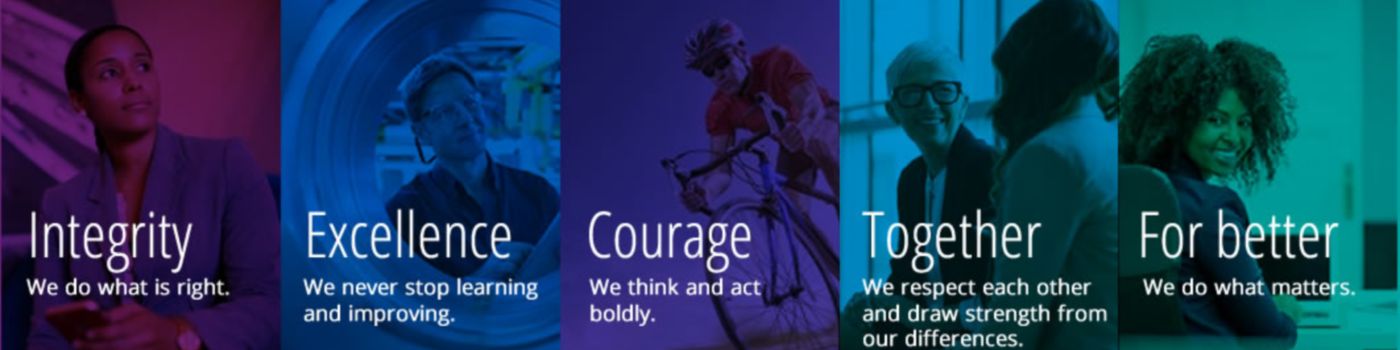 Our values - Integrity, Excellence, Courage, For better and Together