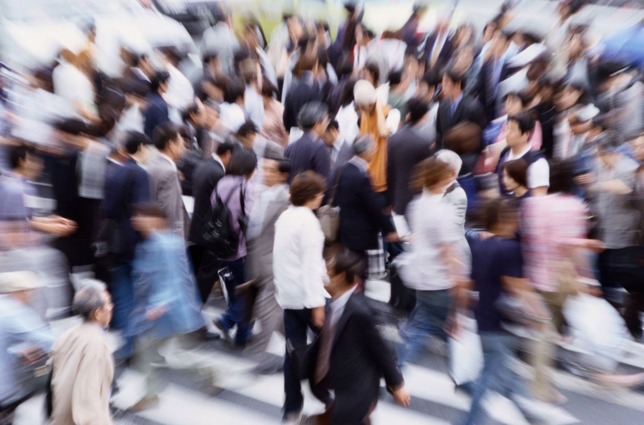 Crowd walking