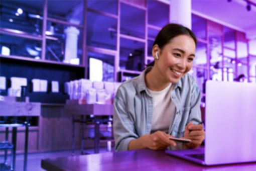 Woman working on computer