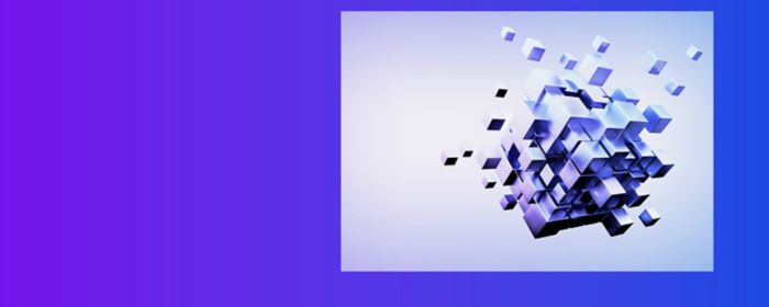Cube accumulation animation with blue background