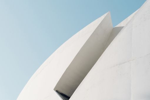 Curved white abstract building