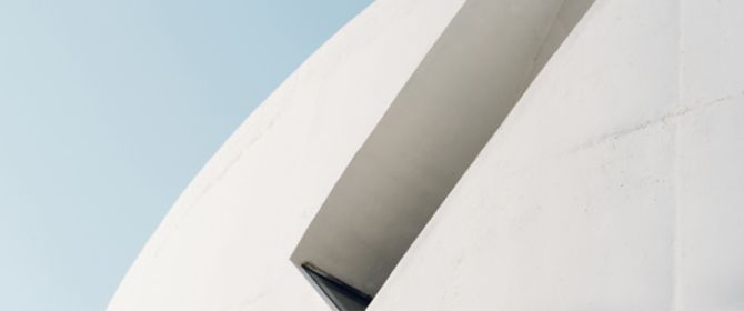 Curved white abstract building