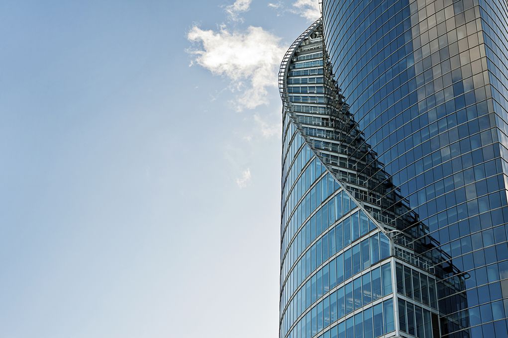 curves modern glass building