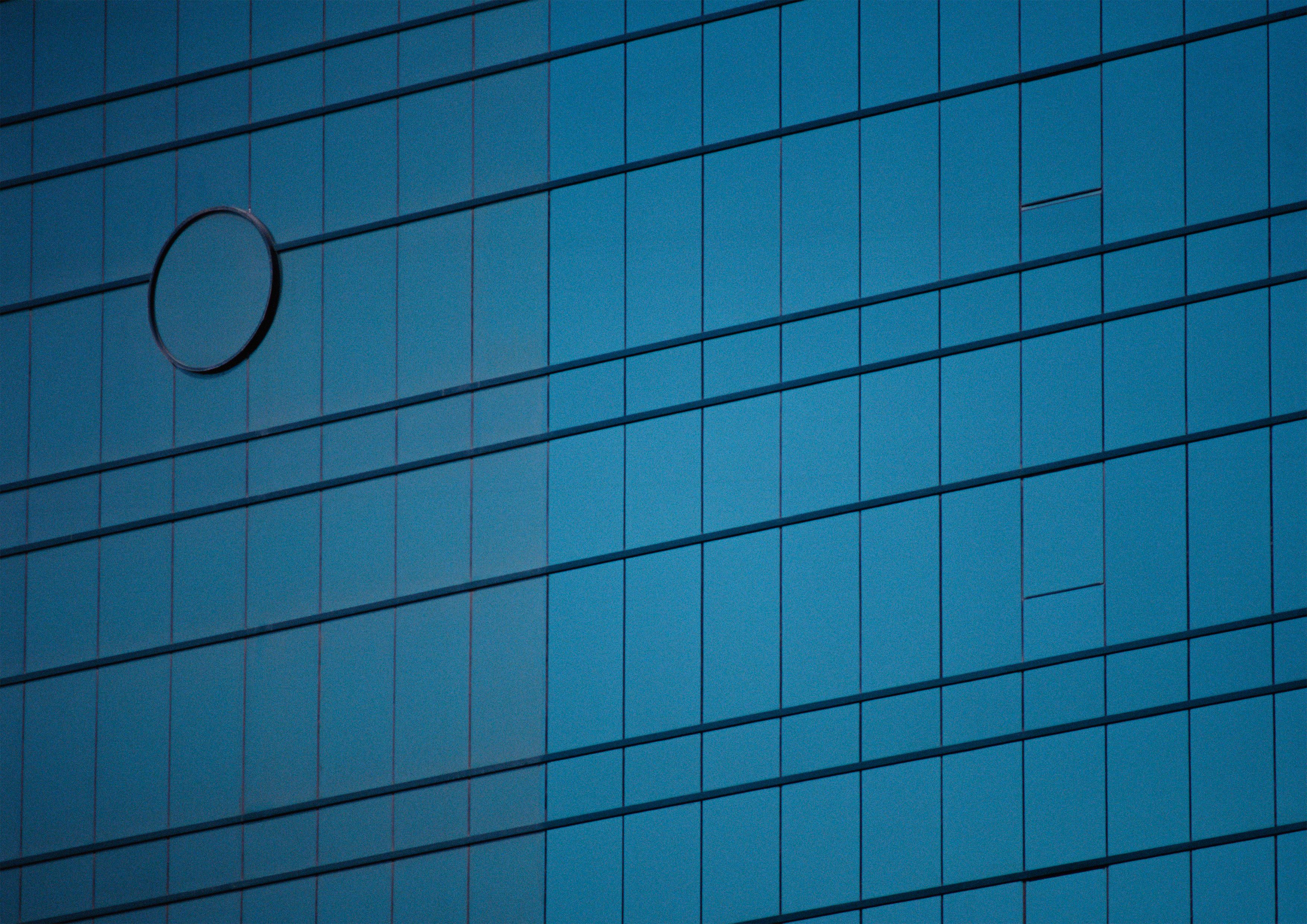 dark blue glass office windows