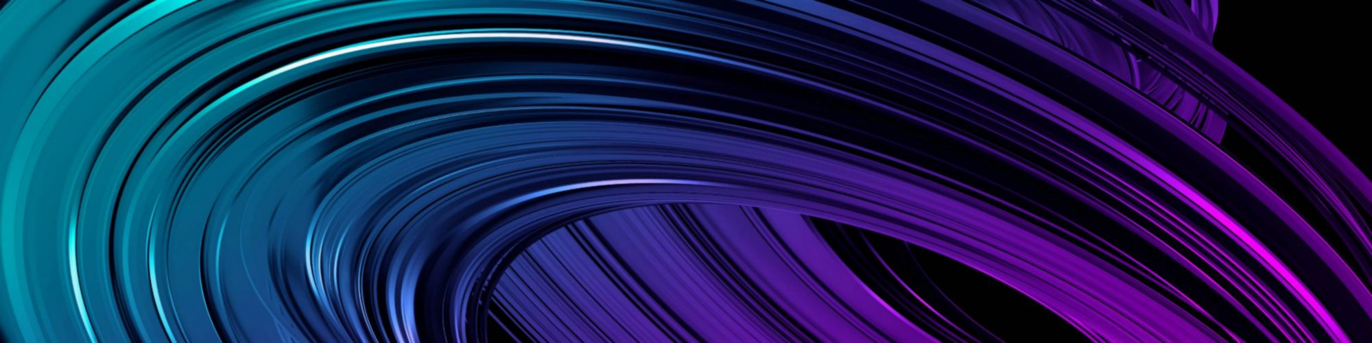 Purple and blue curved lines on a dark background