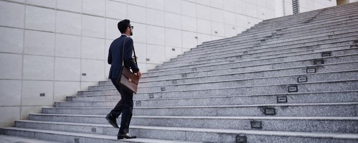 Man on stairs