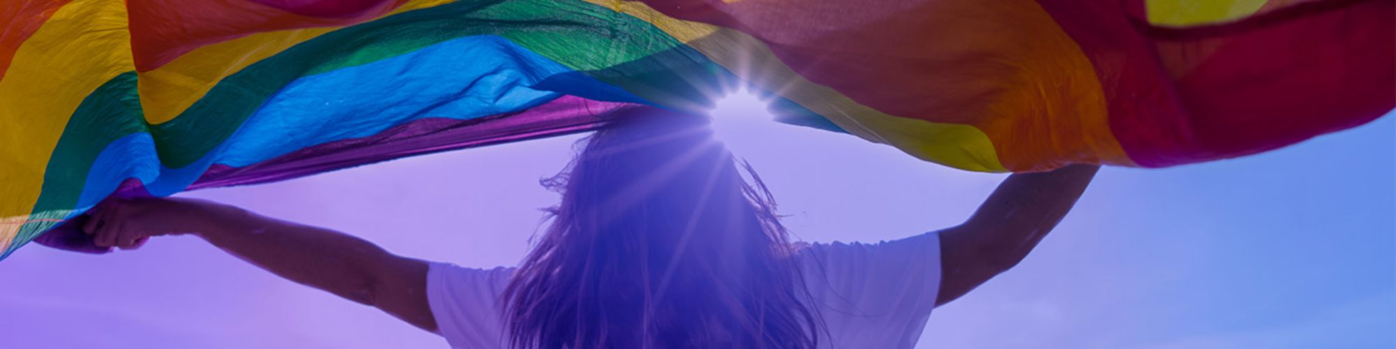 Woman with pride flag