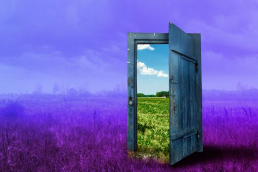 doorway to landscape banner