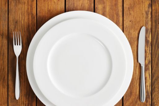 empty plate with knife and fork on either side