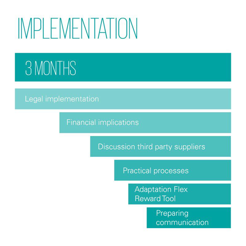 Implementation phase of flexible reward tool