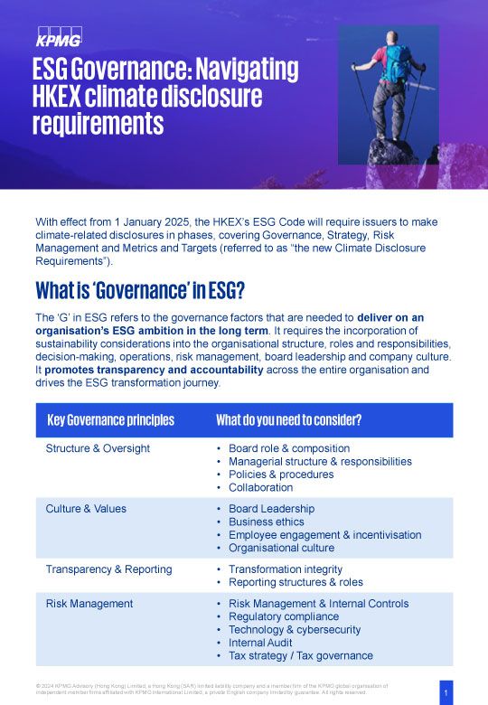 ESG Governance: Navigating HKEX climate disclosure requirements