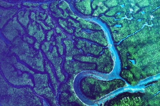 Aerial view of river