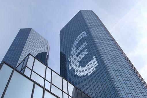 Euro signs on skyscrapers