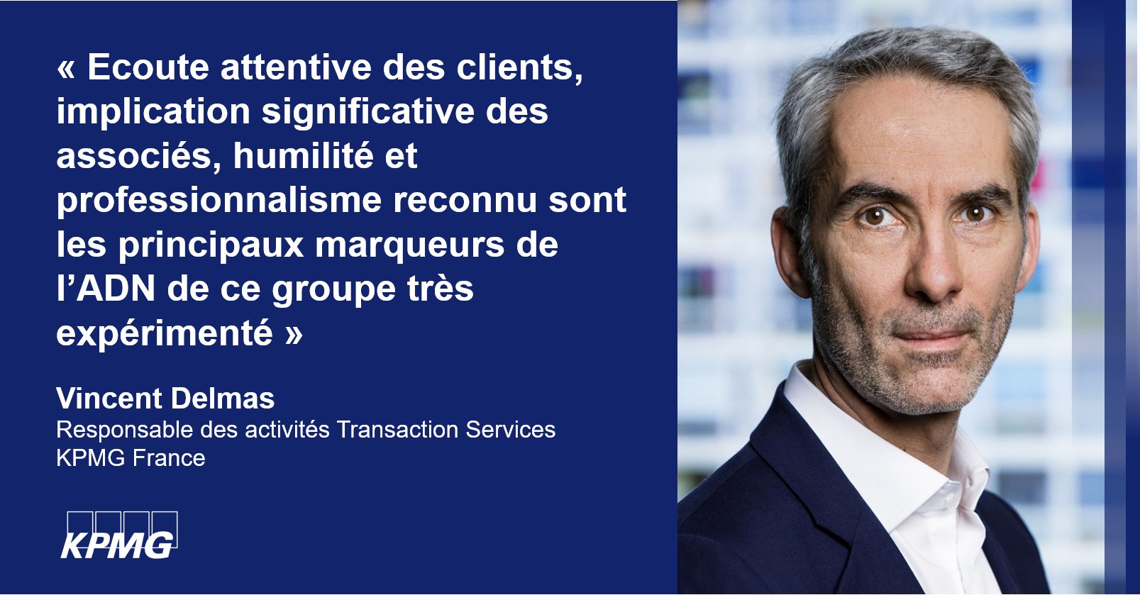 Vincent Delmas, Associé, Deal Advisory, Transaction Services, KPMG France