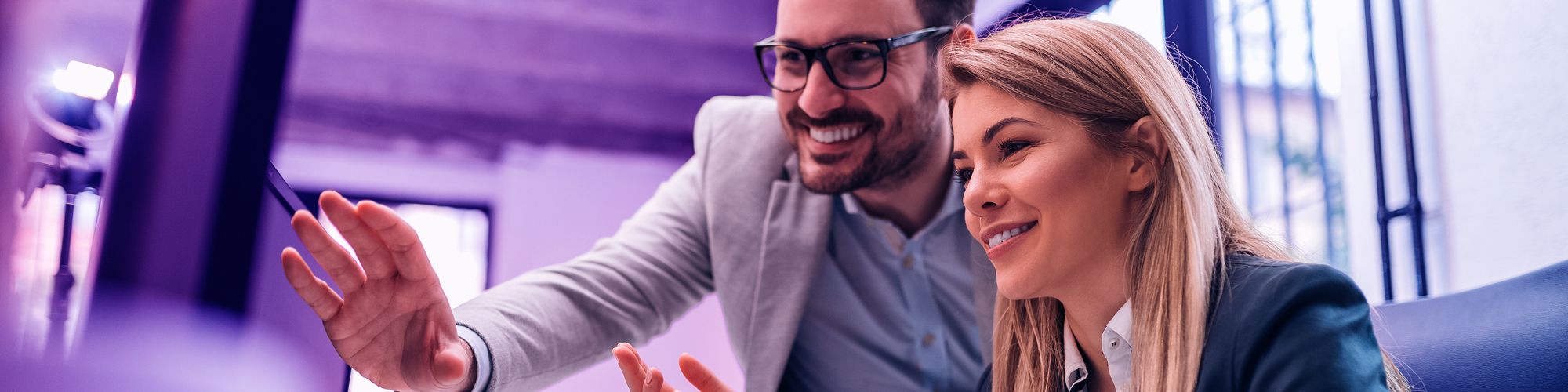 Woman and man in the office