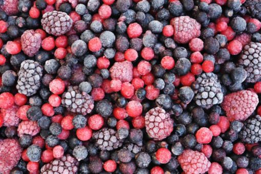  a mixture of frozen berries