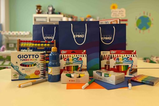 school supplies provided by kpmg in greece to the brave children of elepap
