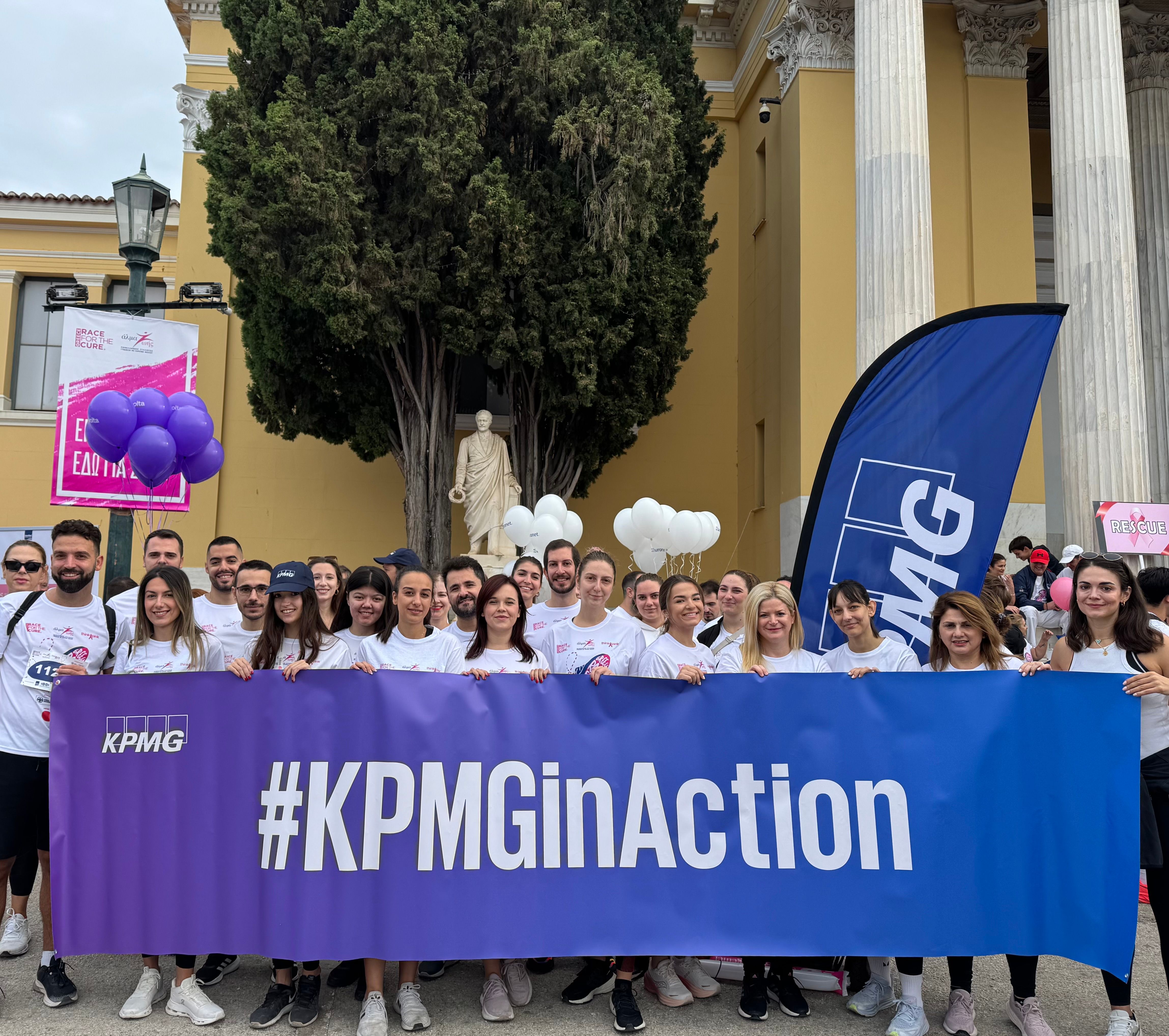 group photo of kpmg team at race for the cure event
