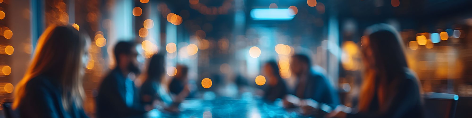 people sitting in a digital table