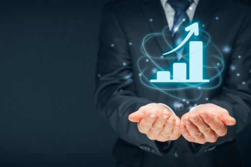 hand holding illustrated graph