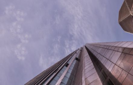 High rise buildings in sky