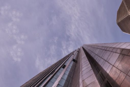 High rise buildings in sky