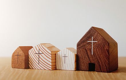 Wooden bricks church