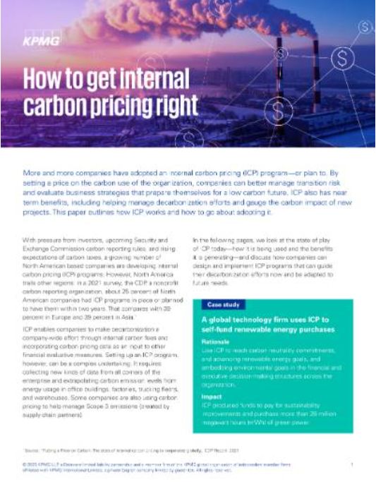 How to get internal carbon pricing right