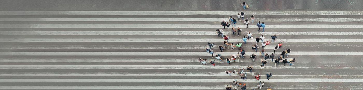 People on pedestrian crossings