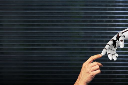 robot and human hand touching