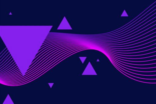 Abstract image of triangles overlaid on wavy lines
