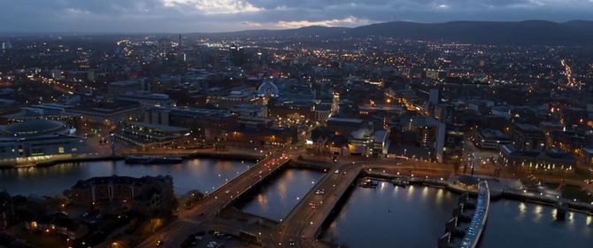 Night view over Belfast