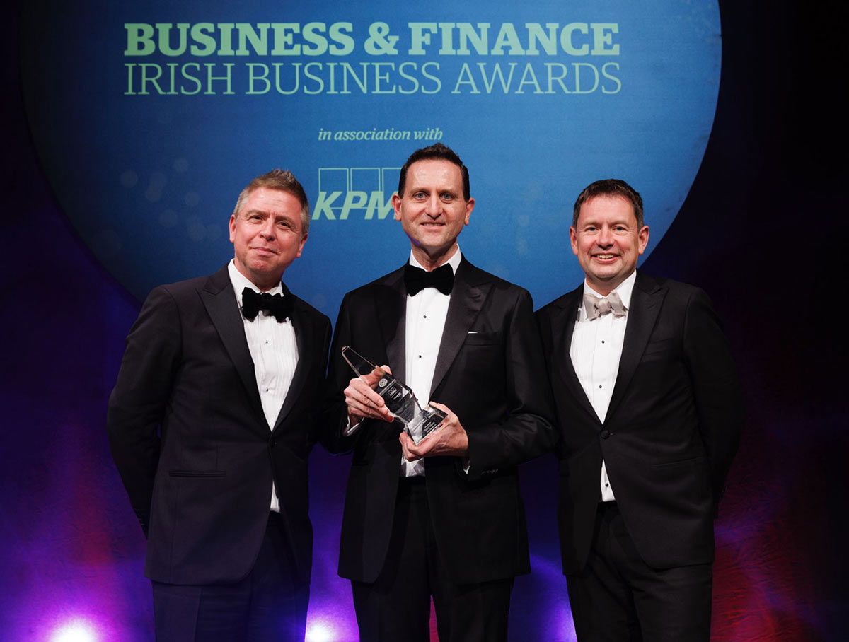 Business & Finance Media Group’s Ian Hyland, CluneTech CEO Terry Clune and KPMG’s Managing Partner Seamus Hand.