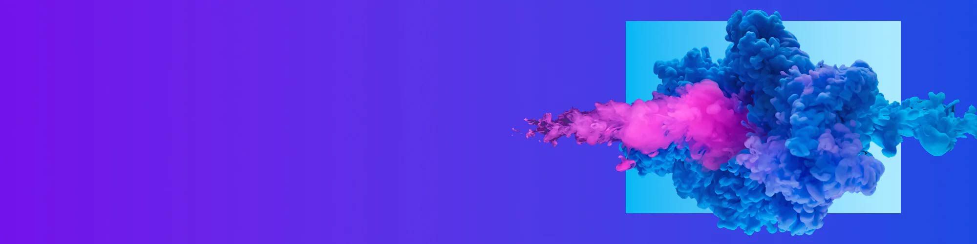 Abstract pink cloud on blue background