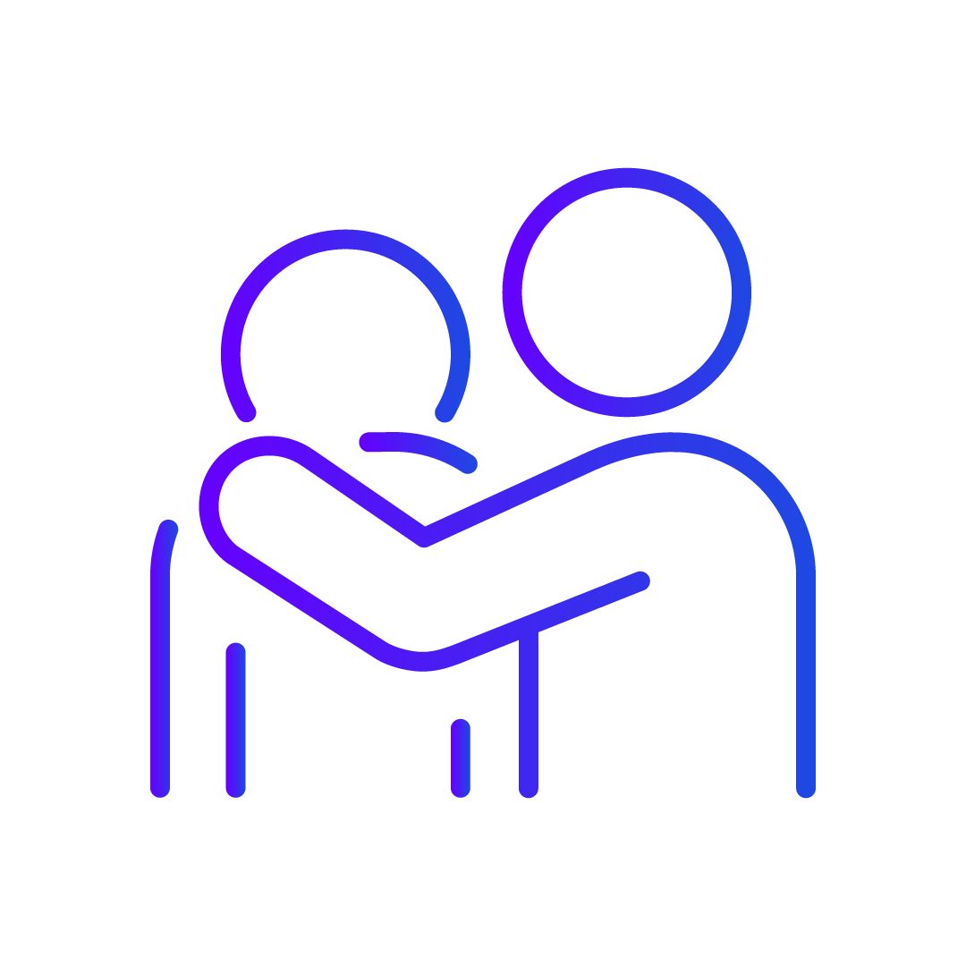 person comforting person icon