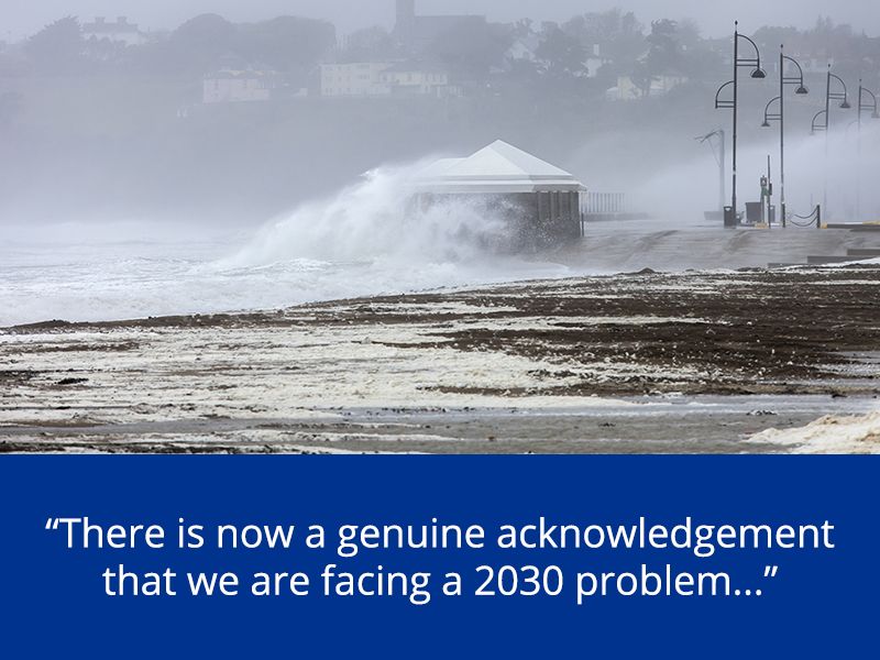 Bandstand getting flooded with quote “There is now a genuine acknowledgement that we are facing a 2030 problem"