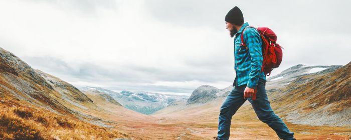 Man walking in countryside