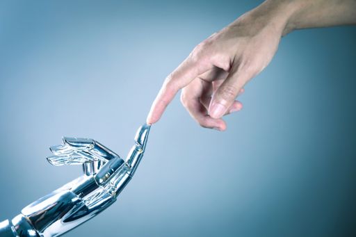 Human and robot hands